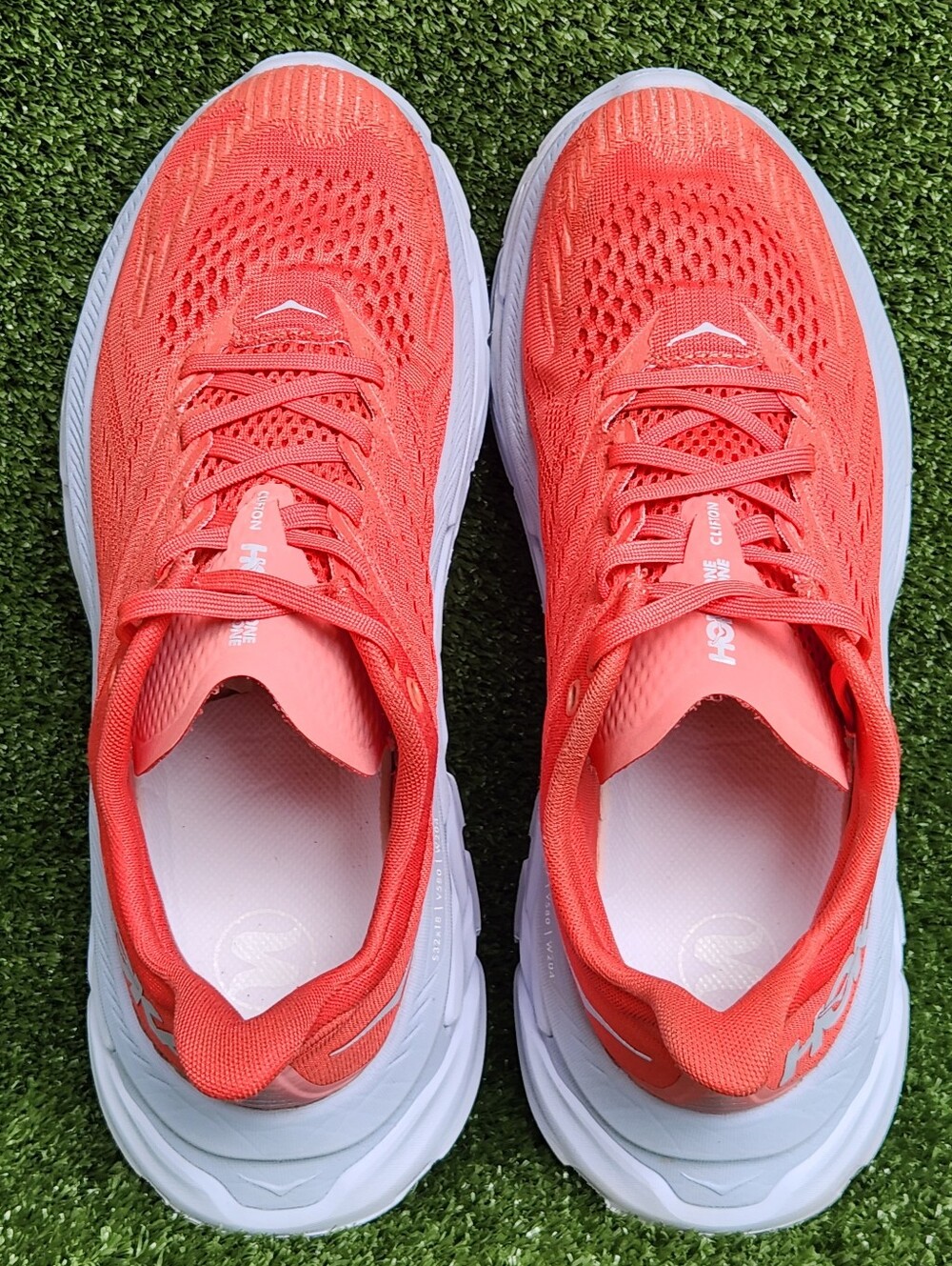 Hoka Clifton Edge Women’s Running Shoe - Coral/White - Picture 10 of 16